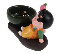 ULTECHNOVO Ceramic Incense Sticks Holder Vintage Chinese Dynasty Lady Burner for Stick Coil Incense Compact Stable Base for Home Zen Ambiance Spa Office Bedroom Aromatherapy Ornament