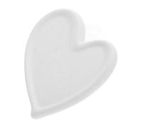 ULTECHNOVO Ceramic Jewelry Tray Heart-Shaped Trinket Dish White Decorative Ring Holder Earring Plate Desktop Jewelry Organizer for Rings Necklaces and Keys