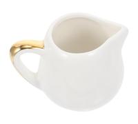 ULTECHNOVO Ceramic Milk Jug Milk Cup White Ceramic with Handle, Cream Frothing Cup for Cafe and Entertainment Venues