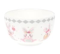 ULTECHNOVO Ceramic Rice Bowl with Rabbit Pattern 470ml Capacity Easter Snack Bowl White Colour Easy to Clean and Fine Workmanship Suitable for Easter Dinner Table Decorations