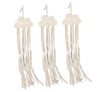 ULTECHNOVO Children's Room Decor Pack of 3 Wooden Cloud Bow Organizer Wall Mounted Headband Holder Hair Accessories Storage Shelf for Girls