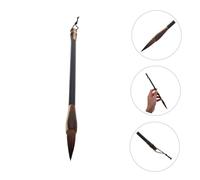 ULTECHNOVO Chinese Calligraphy Brush Medium with Grey Tail Agate Wood Handle Writing Brush for Beginners Precision Ox Ear and Raccoon Tail for Painting and Kanji Calligraphy Practice