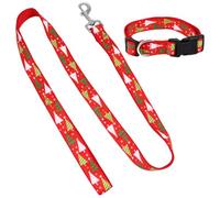 ULTECHNOVO Christmas PET Collar for Dogs with Christmas Season Red Nylon | Size S L Xl, Safe Comfortable Practical Design, Indoor New Year Use, Winter Festive Atmosphere