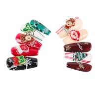 ULTECHNOVO Christmas Press-on Nails for Women with Festive Holiday Design, Reusable Plastic Full Cover False Nails Featuring Red and White and Square Shapes, for Winter Parties
