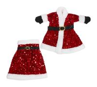 ULTECHNOVO Christmas Sequin Wine Bottle Cover Set Santa Shape, Reusable Pvc and Imitating Rabbit Material, Festive Wine Bottle Dress Sleeve for Xmas Table Decoration and Gatherings