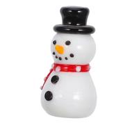 ULTECHNOVO Christmas Snowman Figurine Indoor Outdoor Decoration Mini Glass Sculpture Adorable Xmas Party Ornament for Garden Table Desktop Holiday Decor