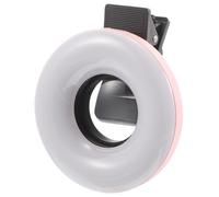 ULTECHNOVO Clip-on Ring Light for Smartphone 15x Macro Lens Fill Light LED Selfie Lamp Rechargeable Pink for Makeup, Nail Art, Jewelry Photography and Live Streaming