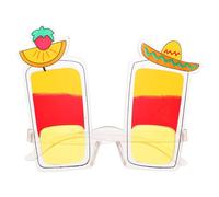 ULTECHNOVO Cocktail Cup Glasses with Yellow Plastic Frame, Lightweight and Comfortable to Wear Funny Spectacles for Hawaiian Parties and Party Photos