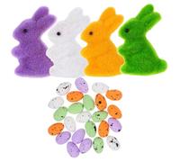 ULTECHNOVO Colorful Foam Easter Egg and Rabbit Lightweight Reusable Party Bag Stuffer for Holiday Decoration Photo Props for Dining Office Living and Festival Use