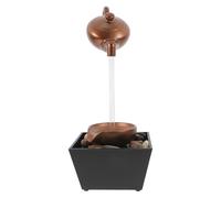 ULTECHNOVO Compact Mini Waterfall Tabletop Fountain Plastic with Quiet Pump USB Power Cord Relaxing Sound Golden Colour Indoor Zen Garden Desk Decor for Relaxation
