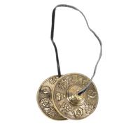 ULTECHNOVO Copper Meditation Cymbals Bell Handcrafted Percussion Instrument for Yoga Mindfulness with Eight Auspicious Symbols Portable Compact Design Premium Copper for Healing Harmonic