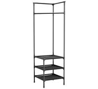 ULTECHNOVO Corner Metal Coat Rack Triangular Storage Rack for Clothes Black | Three Tier Standing Design, Modern Simple Style, Breathable Metal Build, Practical Entryway Organizer