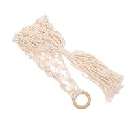 ULTECHNOVO Cotton Rope Hanging Storage Basket Beige Handwoven Wall Mounted Fruit and Vegetable Holder for Kitchen Balcony Home Decor Suitable for Indoor and Outdoor Use