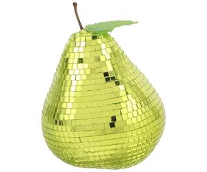 ULTECHNOVO Creative Mirror Disco Fruit Ornament Decorative Tomato and Pear Tabletop Fruit Decor for Party and Groovy Retro Home Decoration