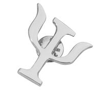 ULTECHNOVO Creative Psychological Letter Brooch Pin in Silver Alloy with Retro Style, Versatile Decorative Pin for Sweaters and Suits, Accessory for Outfit Or Present for Psychology