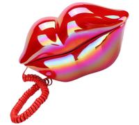 ULTECHNOVO Creative Red-Lips Landline Phone Decor Made of Abs and Electronic Engineering Material, Stylish Red Lip Shape for Home Decoration and Unique Tabletop Props