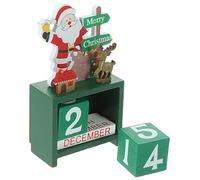 ULTECHNOVO Creative Wooden Christmas Countdown Calendar Blocks Desktop Decoration Festive Advent Calendar Home Office Ornament Gift
