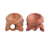 ULTECHNOVO Crystal Ball Stand Wooden Gourd-Shaped Base Holder Solid Wood Display for Home Decor 2Pcs Vintage Sphere Holder