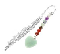 ULTECHNOVO Crystal Pendant Bookmark with Plume Shape and Assorted Colour, Delicate Retro Style for Recording Reading Progress, for Students, Teachers, Families, and Offices