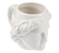 ULTECHNOVO David Sculpture Ceramic Mug White Porcelain Drinking Cup Artistic Greek Mythology Statue Design Coffee Teacup for Home Office Use