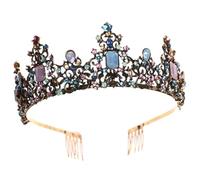 ULTECHNOVO Delicate Tara for Wedding Crown Vintage Alloy Tiara Headband Comfortable to Wear Ornaments Not Easy to Fall off Lightweight Design Elegant Bridal Hair Accessory for Banquet