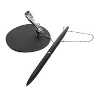 ULTECHNOVO Desktop Sign Pen Multi-function Signing Pen Black Metal Creative Vertical Standing Design Fixed on Table Comfortable Hand Feeling for Business Negotiations and Banks
