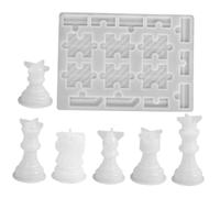 ULTECHNOVO DIY Chess Pieces Molds for Epoxy Casting International Chess Figures Including King Queen Knight Rook Pawn Craft Tools for Family Board Game Fun and Custom Designs