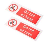 ULTECHNOVO Do Not Sit Here Safety Warning Sticker 2pcs 150mm X 50mm Self-adhesive No Seating Sign for Office School Workplace Safety Compliance