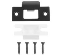 ULTECHNOVO Door Strike Plate with for T-Shaped Metal and Black Finish Secure and Smooth Locking Includes Buckle Box and Screws Wooden Door Lock Tongues Room Locks