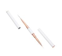 ULTECHNOVO Double-ended Metal Nail Art Brush with Lid Design Portable Thin Nail Paint Brush White Colour for Manicure Pen Use