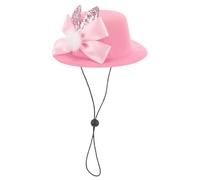 ULTECHNOVO Easter Hat for Dog Adjustable Rope Easy to Take on Or off Pink Cloth Bunny Ear Bowknot Pet Dog Festival's Dressing