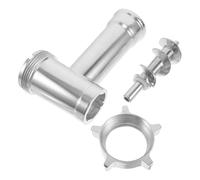 ULTECHNOVO Electric Meat Grinder Replacement Barrel 3pcs Aluminum Alloy Parts Set with Three-Way Connector, Nut, and Screw for Home Use Sausage Stuffer Tube Accessory