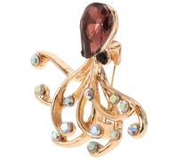 ULTECHNOVO Elegant Octopus Brooch Pin Zinc Alloy Material, Versatile Use as Costume Accessory with Crystal Rhinestones for Women for Evening Events and Jewelry Collection