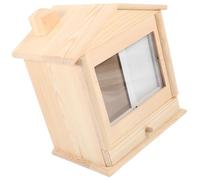 ULTECHNOVO Elegant Wooden Pet Cremation Urn Box with House Design Brown Simple Shaped Memorial Keepsake to Store Pet Ashes Not Easy to Fading