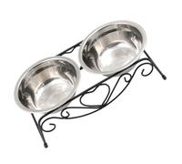 ULTECHNOVO Elevated Dog Feeder Bowls Stainless Steel Pet Dog Bowl with Detachable Iron Raised Stand for Pet Feeding and Cats