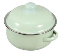 ULTECHNOVO Enamel Soup Pot with Lid 1.7l Green Dual Handle Stockpot Small Stew Pot for Home Kitchen Cooking, Suitable for Soup, Noodles, and Butter Melting