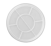 ULTECHNOVO Epoxy Resin Mold Dessert Stand Mould Flexible White Silicone Round Tray Mold Easy to Clean for DIY Crafts