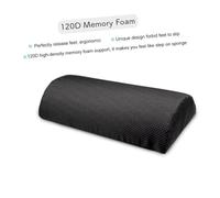 ULTECHNOVO Ergonomic Semi-Cylindrical Footrest Pad with Medical-Grade Foam Non-Slip Black Cushion for Office Desk Portable Foot Massage Mat to Leg Cramps and Comfort