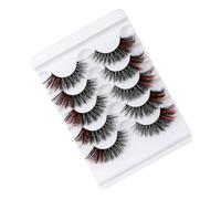 ULTECHNOVO Fake Eyelashes Women Extension Eyelashes 5 Pairs Multi Color Simulation Material 14X9.9Cm Lash Fan Creation Longer Look Suitable for Club and Dances