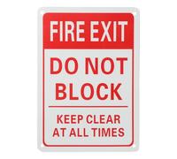 ULTECHNOVO Fire Exit Sign do Not Block Self Adhesive Safety Notice for Emergency Exit Door 10X7 Inches Visible Fire Signage for Offices Schools Hotels