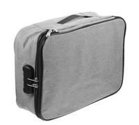 ULTECHNOVO Fireproof Document Organizer Box Multi-Layer Passport Holder Simple Stylish Cationic Fabric Waterproof Organizing Cosmetics Large Capacity Travel Office Document Random Color