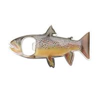 ULTECHNOVO Fish Shaped Bottle Opener Fridge Magnet Stainless Steel Rainbow Trout Design 2-in-1 Kitchen Accessory Novelty Gift for Fishermen