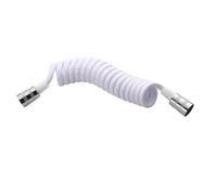 ULTECHNOVO Flexible White Pu Shower Hose for Bathroom with Smooth Surface and Spring Shape, 2m Telescopic Replacement Water Pipe Hose for Shower and Wash Basin Connection
