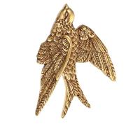 ULTECHNOVO Flying Swallow Wall Hanging - Brass Swallow Ornament Home Decoration Bird Wall Decor for Living Room Bedroom Garden Metal Art Decor Pendant 4.72X3.54X0.59In
