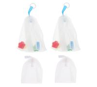 ULTECHNOVO Foaming Soap Net 4pcs Mini Sponge Bubble Bags Portable Face Cleansers Soap Saver Pouch Set for Facial Cleansing and Travel