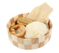 ULTECHNOVO Foot Stone and Body Exfoliating Scrubber Set 5pcs Bath Accessories with Foot File and Bath Balling Gloves for Body Cleaning and Shower Use