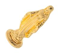 ULTECHNOVO Gilded Catholic Mary Figurine Mini Sculpture Elegant Blessed Mother Statue Religious Christmas Ornament Home Prayer Decor