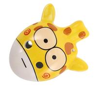 ULTECHNOVO Giraffe Shaped 6-hole Ceramic Soprano Ocarina for Kids Early Education Wind Instrument, Yellow Cartoon Flute Toy Suitable as Classroom Prize and Beginner Music