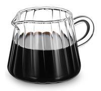 ULTECHNOVO Glass Creamer Pitcher High Borosilicate Milk Jug with Spout and Handle 6.50 oz Small Milk Pitcher for Coffee Tea Syrup Sauce Home Cafe and Restaurant