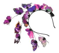 ULTECHNOVO Glow Unique for Design Iron for Concerts and Material the Dark Butterfly Headband with Lightweight Hair Accessories Women Parties